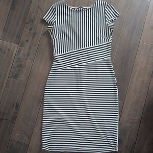 Banana Republic Black and White Sheath Midi Dress
